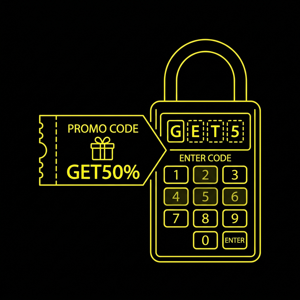 Promo code entry screen illustration