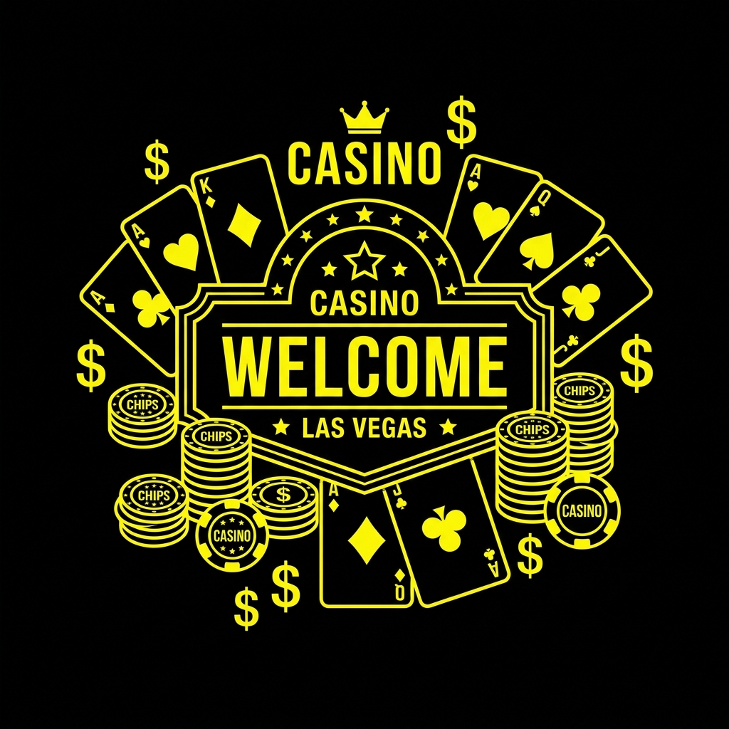 Welcome Bonus card and chips package illustration